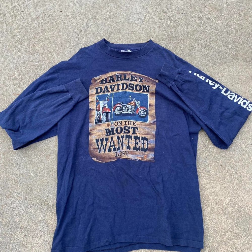 Vintage ‘86 Harley Davidson Long Sleeve With Sleeve Hits